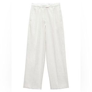 Rag & Bone Newman Stripe White Textured Fabric Trousers